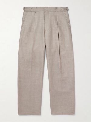 Kay 10027 Straight-Leg Pleated Linen and Wool-Blend Suit Trousers Kay 10027 Straight-Leg Pleated Linen and Wool-Blend Suit Trousers