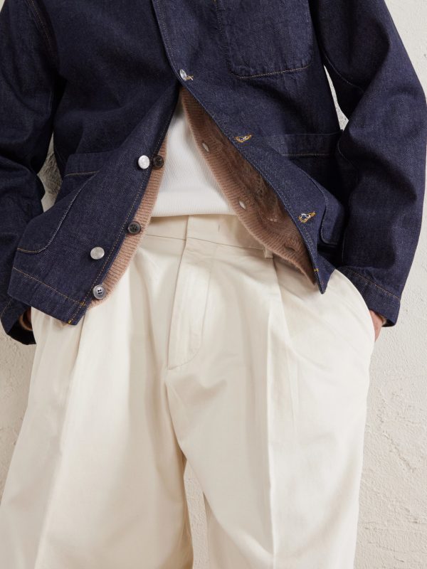 Kay 1420 Wide-Leg Pleated Organic Cotton-Blend Twill Trousers - CU Kay 1420 Wide-Leg Pleated Organic Cotton-Blend Twill Trousers - CU