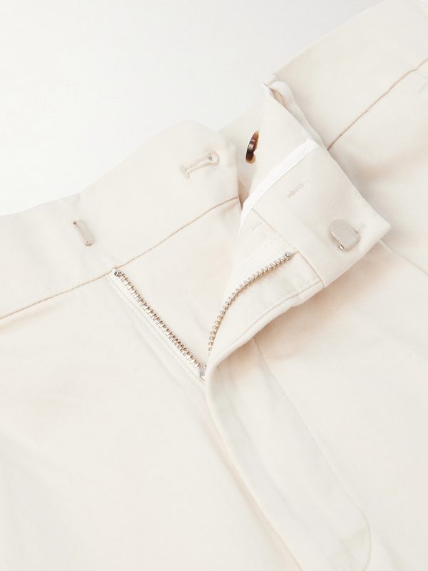 Kay 1420 Wide-Leg Pleated Organic Cotton-Blend Twill Trousers - E1 Kay 1420 Wide-Leg Pleated Organic Cotton-Blend Twill Trousers - E1