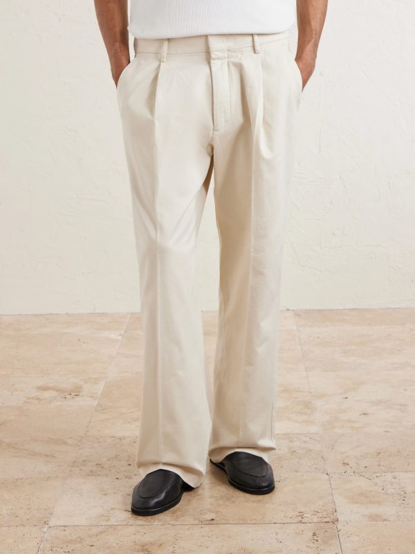 Kay 1420 Wide-Leg Pleated Organic Cotton-Blend Twill Trousers - FR Kay 1420 Wide-Leg Pleated Organic Cotton-Blend Twill Trousers - FR
