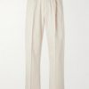 Kay 1420 Wide-Leg Pleated Organic Cotton-Blend Twill Trousers Kay 1420 Wide-Leg Pleated Organic Cotton-Blend Twill Trousers