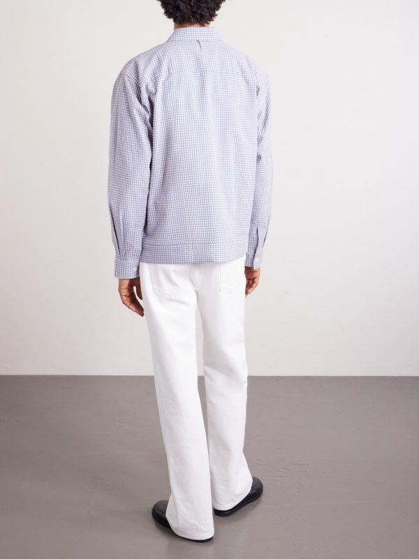 Reed 50057 Checked Organic Cotton-Blend Seersucker Shirt - BK Reed 50057 Checked Organic Cotton-Blend Seersucker Shirt - BK