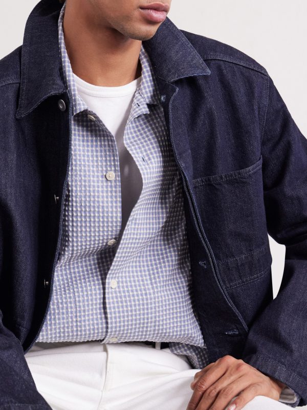 Reed 50057 Checked Organic Cotton-Blend Seersucker Shirt - CU Reed 50057 Checked Organic Cotton-Blend Seersucker Shirt - CU