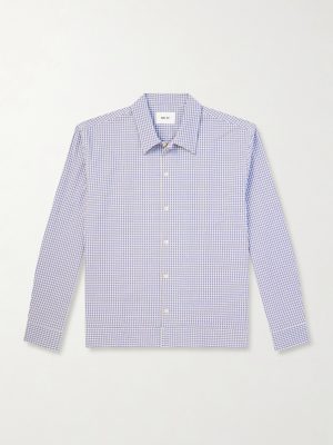 Reed 50057 Checked Organic Cotton-Blend Seersucker Shirt Reed 50057 Checked Organic Cotton-Blend Seersucker Shirt