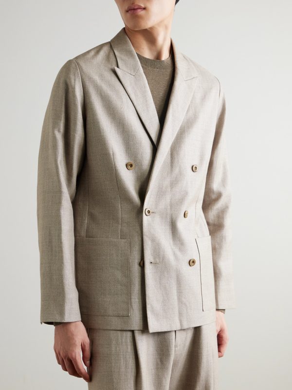 Jordin 10027 Double-Breasted Linen and Wool-Blend Suit Jacket - FR Jordin 10027 Double-Breasted Linen and Wool-Blend Suit Jacket - FR