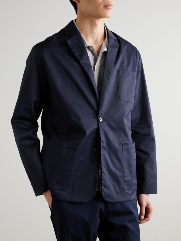Timo 10021 Unstructured Stretch Organic Cotton-Twill Blazer - FR Timo 10021 Unstructured Stretch Organic Cotton-Twill Blazer - FR