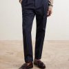 Tapered Pleated Organic Cotton-Blend Twill Trousers - FR Tapered Pleated Organic Cotton-Blend Twill Trousers - FR