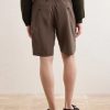 Billie Straight-Leg Striped Seersucker Shorts - BK Billie Straight-Leg Striped Seersucker Shorts - BK