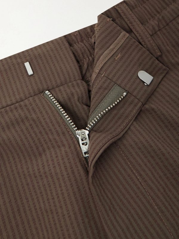 Billie Straight-Leg Striped Seersucker Shorts - CU Billie Straight-Leg Striped Seersucker Shorts - CU