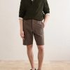 Billie Straight-Leg Striped Seersucker Shorts - OU Billie Straight-Leg Striped Seersucker Shorts - OU
