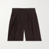 Kay 1808 Straight-Leg Pleated LENZING™ ECOVERO™, Cotton and Linen-Blend Shorts Kay 1808 Straight-Leg Pleated LENZING™ ECOVERO™, Cotton and Linen-Blend Shorts