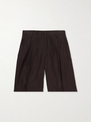 Kay 1808 Straight-Leg Pleated LENZING™ ECOVERO™, Cotton and Linen-Blend Shorts Kay 1808 Straight-Leg Pleated LENZING™ ECOVERO™, Cotton and Linen-Blend Shorts