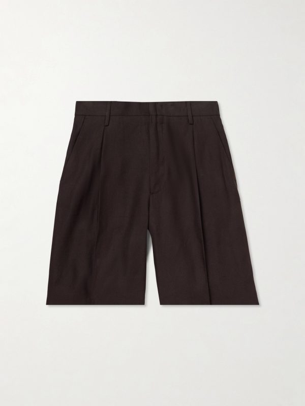 Kay 1808 Straight-Leg Pleated LENZING™ ECOVERO™, Cotton and Linen-Blend Shorts Kay 1808 Straight-Leg Pleated LENZING™ ECOVERO™, Cotton and Linen-Blend Shorts