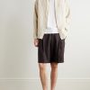 Kay 1808 Straight-Leg Pleated LENZING™ ECOVERO™, Cotton and Linen-Blend Shorts - OU Kay 1808 Straight-Leg Pleated LENZING™ ECOVERO™, Cotton and Linen-Blend Shorts - OU