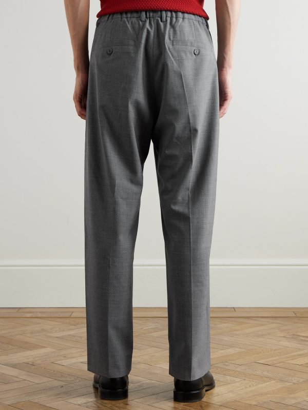 Kay 10037 Wide-Leg Pleated Woven Trousers - BK