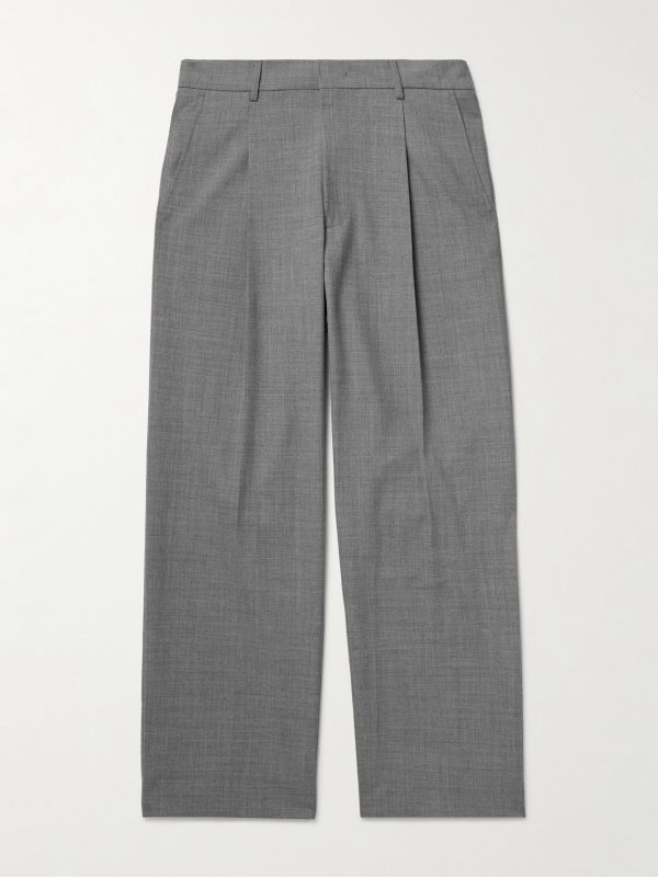 Kay 10037 Wide-Leg Pleated Woven Trousers