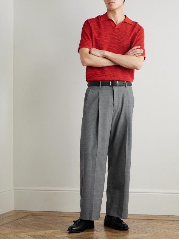 Kay 10037 Wide-Leg Pleated Woven Trousers - OU