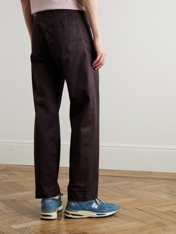 Mylo 10021 Straight-Leg Organic Cotton-Blend Twill Trousers - BK Mylo 10021 Straight-Leg Organic Cotton-Blend Twill Trousers - BK