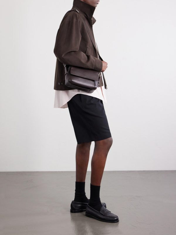 Port Small Leather Messenger Bag - OU Port Small Leather Messenger Bag - OU