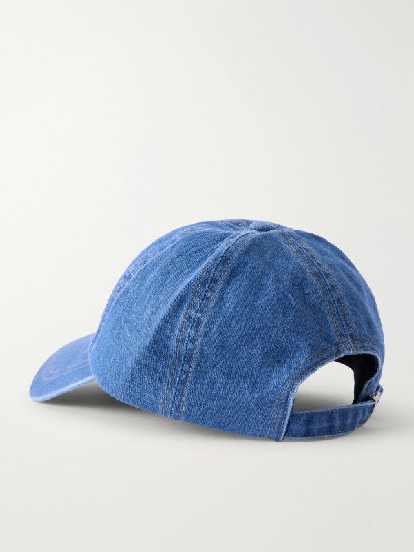 Logo-Embroidered Denim Baseball Cap - BK Logo-Embroidered Denim Baseball Cap - BK