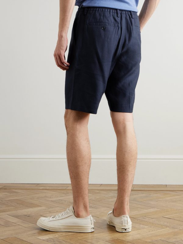 Billie 1808 Straight-Leg LENZING™ ECOVERO™ and Linen-Blend Shorts - BK Billie 1808 Straight-Leg LENZING™ ECOVERO™ and Linen-Blend Shorts - BK