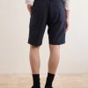 Billie Straight-Leg Striped Seersucker Shorts - BK Billie Straight-Leg Striped Seersucker Shorts - BK