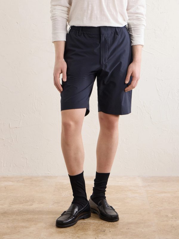 Billie Straight-Leg Striped Seersucker Shorts - FR Billie Straight-Leg Striped Seersucker Shorts - FR