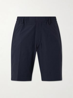 Billie Straight-Leg Striped Seersucker Shorts Billie Straight-Leg Striped Seersucker Shorts