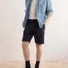 Billie Straight-Leg Striped Seersucker Shorts - OU Billie Straight-Leg Striped Seersucker Shorts - OU
