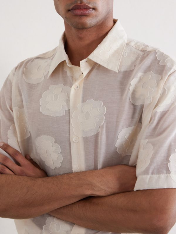 Freddy 50045 Floral-Embroidered Organic Cotton-Blend Shirt - CU Freddy 50045 Floral-Embroidered Organic Cotton-Blend Shirt - CU