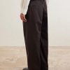 Kay 1420 Wide-Leg Pleated Organic Cotton-Blend Twill Trousers - BK Kay 1420 Wide-Leg Pleated Organic Cotton-Blend Twill Trousers - BK