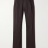 Kay 1420 Wide-Leg Pleated Organic Cotton-Blend Twill Trousers Kay 1420 Wide-Leg Pleated Organic Cotton-Blend Twill Trousers