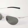 Oval-Frame Silver-Tone Sunglasses - CU