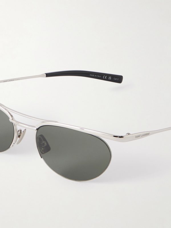 Oval-Frame Silver-Tone Sunglasses - CU