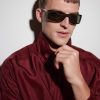 Mask Aviator-Style Acetate Sunglasses - BK Mask Aviator-Style Acetate Sunglasses - BK