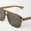 Aviator-Style Silver-Tone and Acetate Sunglasses - CU Aviator-Style Silver-Tone and Acetate Sunglasses - CU