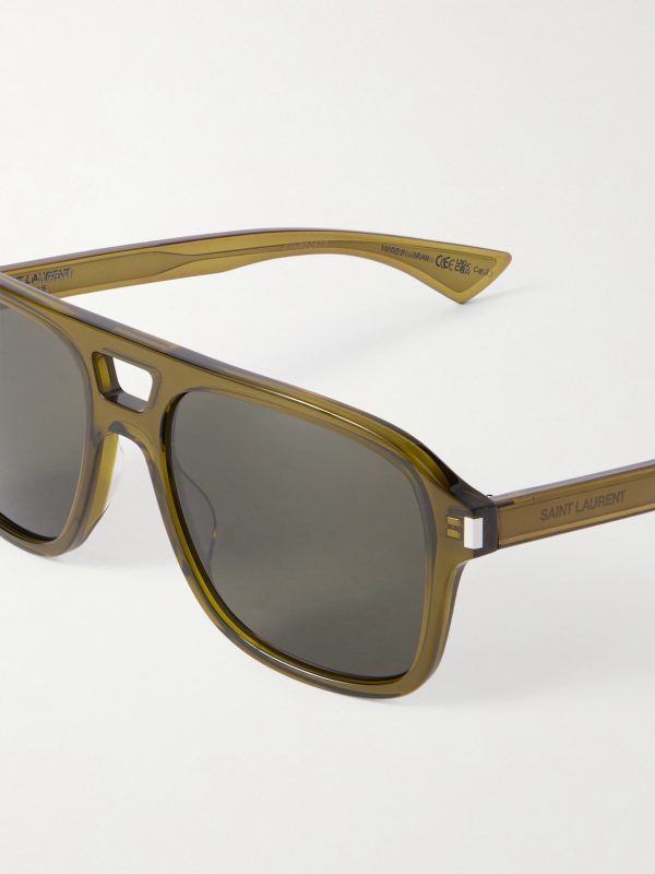 Aviator-Style Silver-Tone and Acetate Sunglasses - CU Aviator-Style Silver-Tone and Acetate Sunglasses - CU