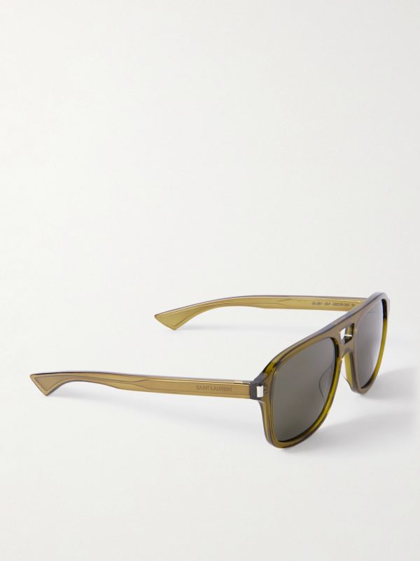 Aviator-Style Silver-Tone and Acetate Sunglasses - FR Aviator-Style Silver-Tone and Acetate Sunglasses - FR