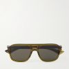 Aviator-Style Silver-Tone and Acetate Sunglasses Aviator-Style Silver-Tone and Acetate Sunglasses