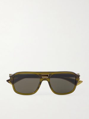 Aviator-Style Silver-Tone and Acetate Sunglasses Aviator-Style Silver-Tone and Acetate Sunglasses