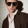 Aviator-Style Silver-Tone and Acetate Sunglasses - OU Aviator-Style Silver-Tone and Acetate Sunglasses - OU