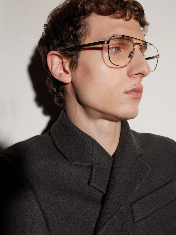 Pilot viator-Style Gold-Tone Optical Glasses - BK