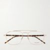 Pilot viator-Style Gold-Tone Optical Glasses