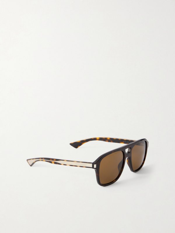 Aviator-Style Tortoiseshell Acetate Sunglasses - FR