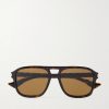 Aviator-Style Tortoiseshell Acetate Sunglasses