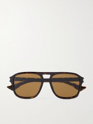 Aviator-Style Tortoiseshell Acetate Sunglasses Aviator-Style Tortoiseshell Acetate Sunglasses