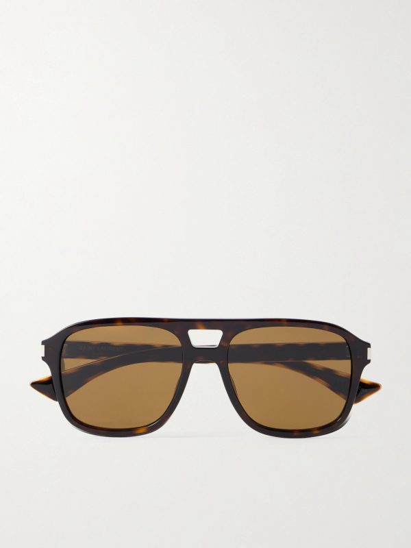 Aviator-Style Tortoiseshell Acetate Sunglasses