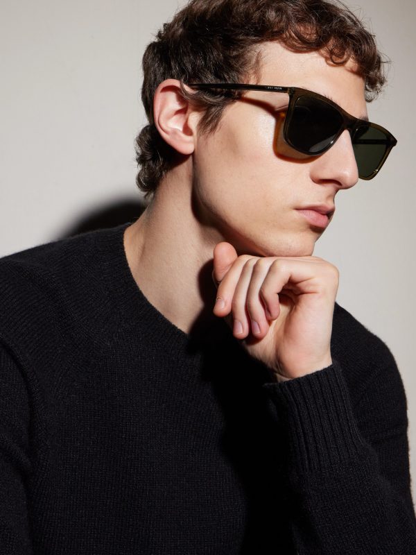 Square-Frame Acetate Sunglasses - BK