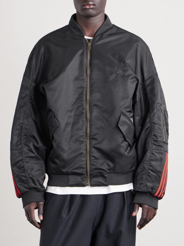 + Willy Chavarria Striped Satin Bomber Jacket - FR + Willy Chavarria Striped Satin Bomber Jacket - FR