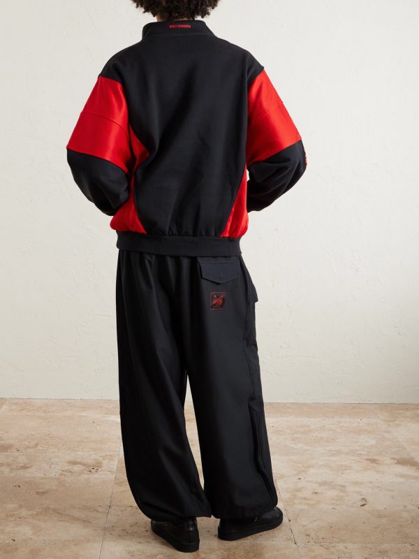 + Willy Chavarria Watsonville Embellished Cotton-Blend Jersey Half-Zip Sweatshirt - BK